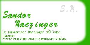 sandor maczinger business card